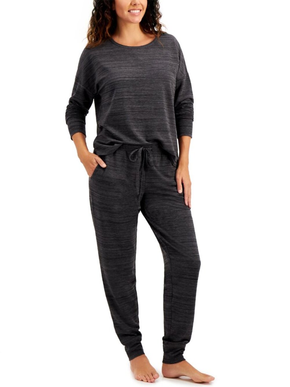 Alfani Womens French Terry Pajama Set